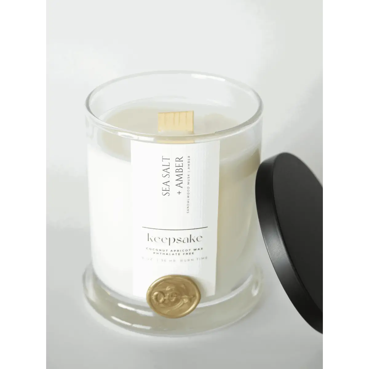 Luxury Candle - Sea Salt + Amber - Keepsake Candle | Curated