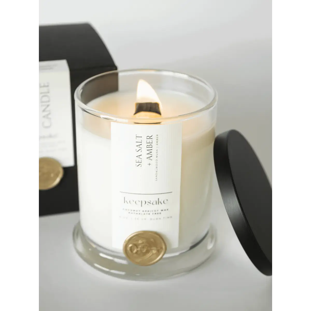Luxury Candle - Sea Salt + Amber - Keepsake Candle | Curated