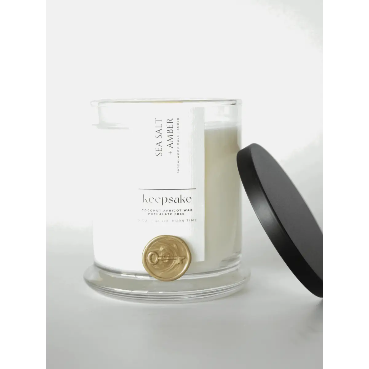 Luxury Candle - Sea Salt + Amber - Keepsake Candle | Curated