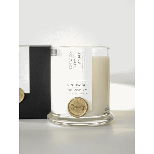 Luxury Candle - Tobacco Flower + Amber - Keepsake Candle | Curated