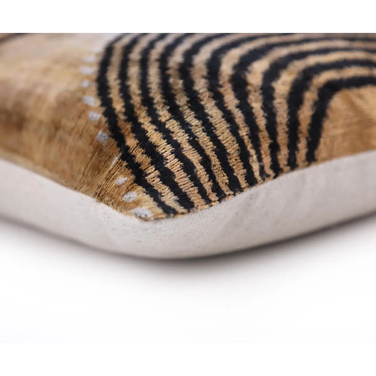 Luxury Earth-Tone Silk Velvet Throw Pillow 16x24 – Handmade Tribal Modern Geometric Lumbar - Canvello