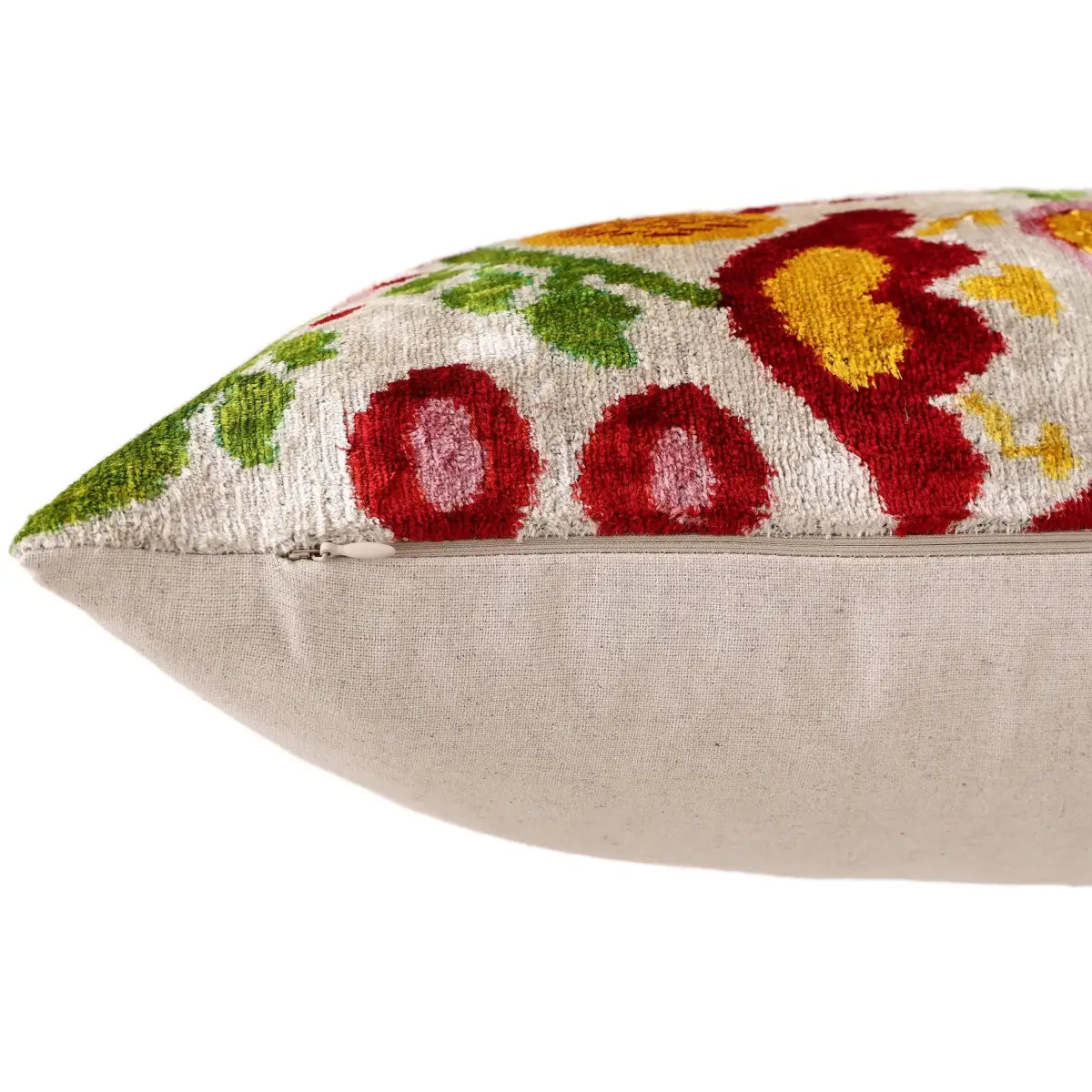 Luxury Floral Silk Velvet Lumbar Pillow 16x24 | Handmade & Vegetable Dyed - Canvello