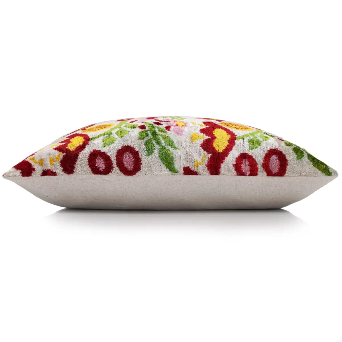 Luxury Floral Silk Velvet Lumbar Pillow 16x24 | Handmade & Vegetable Dyed - Canvello