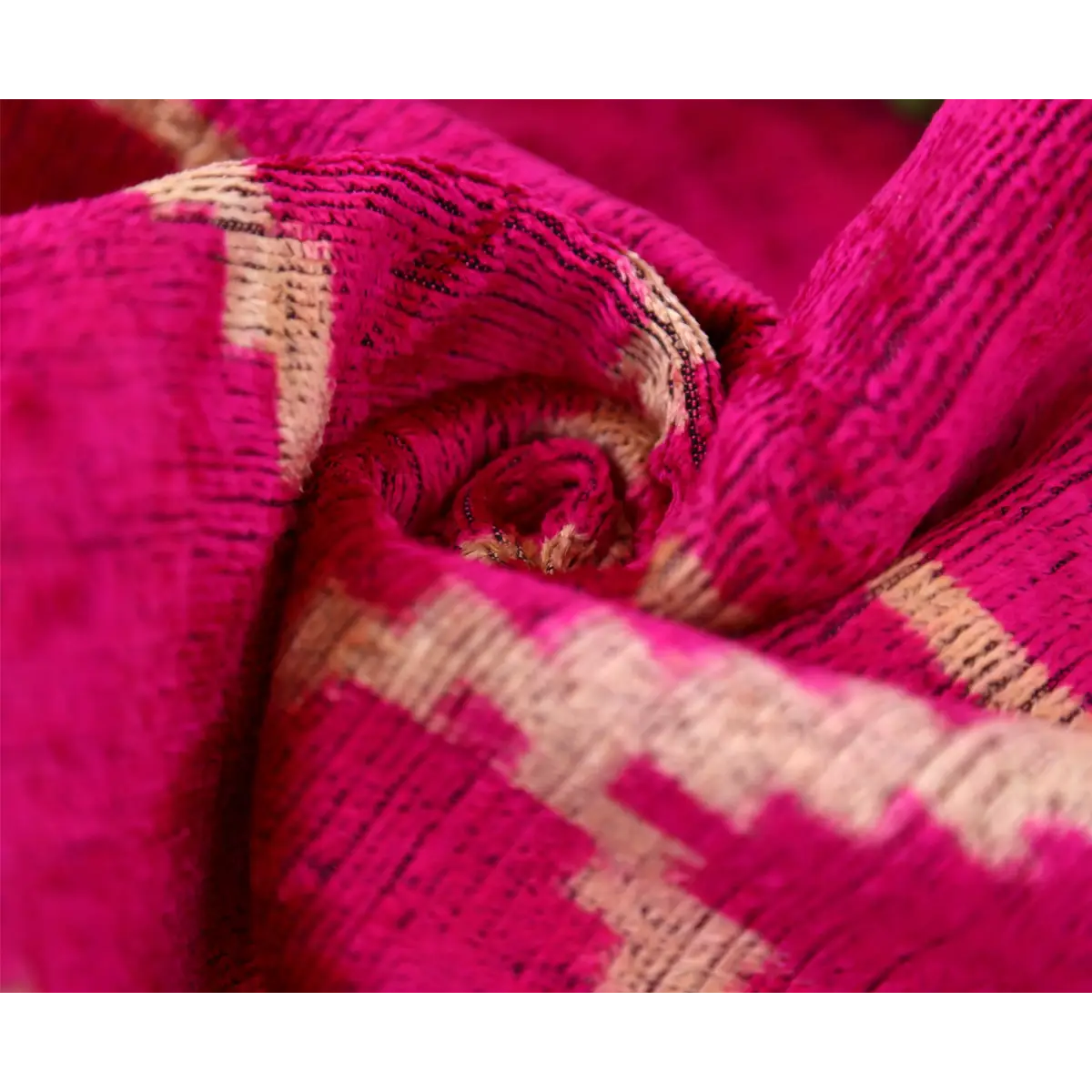 Luxury Fuchsia Pink Silk Velvet Throw Pillow 16x24 – Handmade Geometric Lumbar Cushion - Canvello