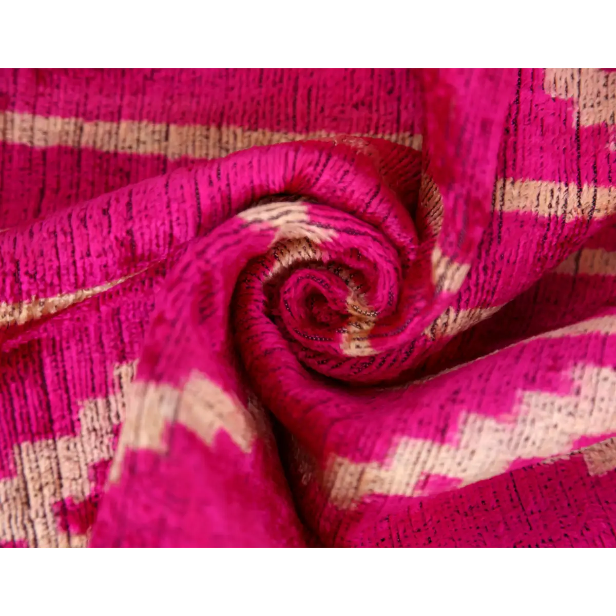 Luxury Fuchsia Pink Silk Velvet Throw Pillow 16x24 – Handmade Geometric Lumbar Cushion - Canvello