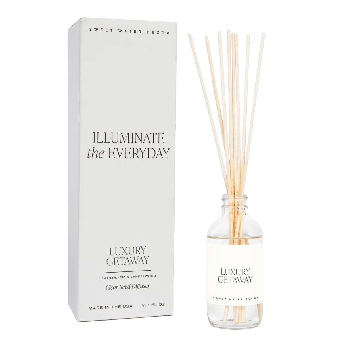 Luxury Getaway Clear Reed Diffuser - Sweet Water Decor