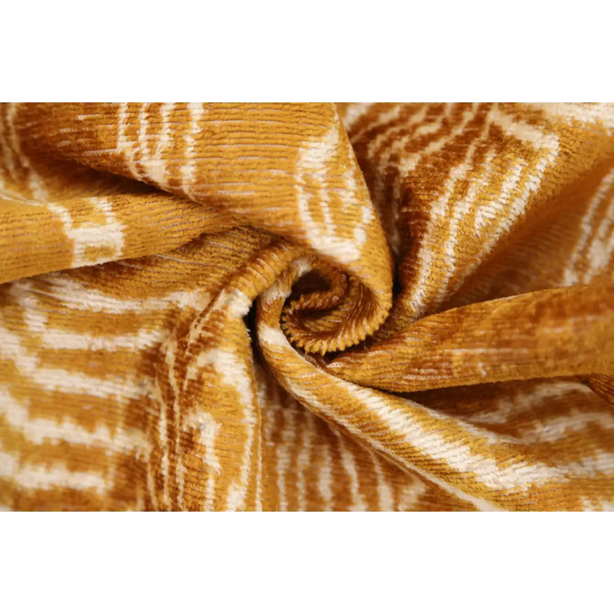 Luxury Golden Yellow Ikat Silk Velvet Throw Pillow 16x24 – Handmade Lumbar - Canvello