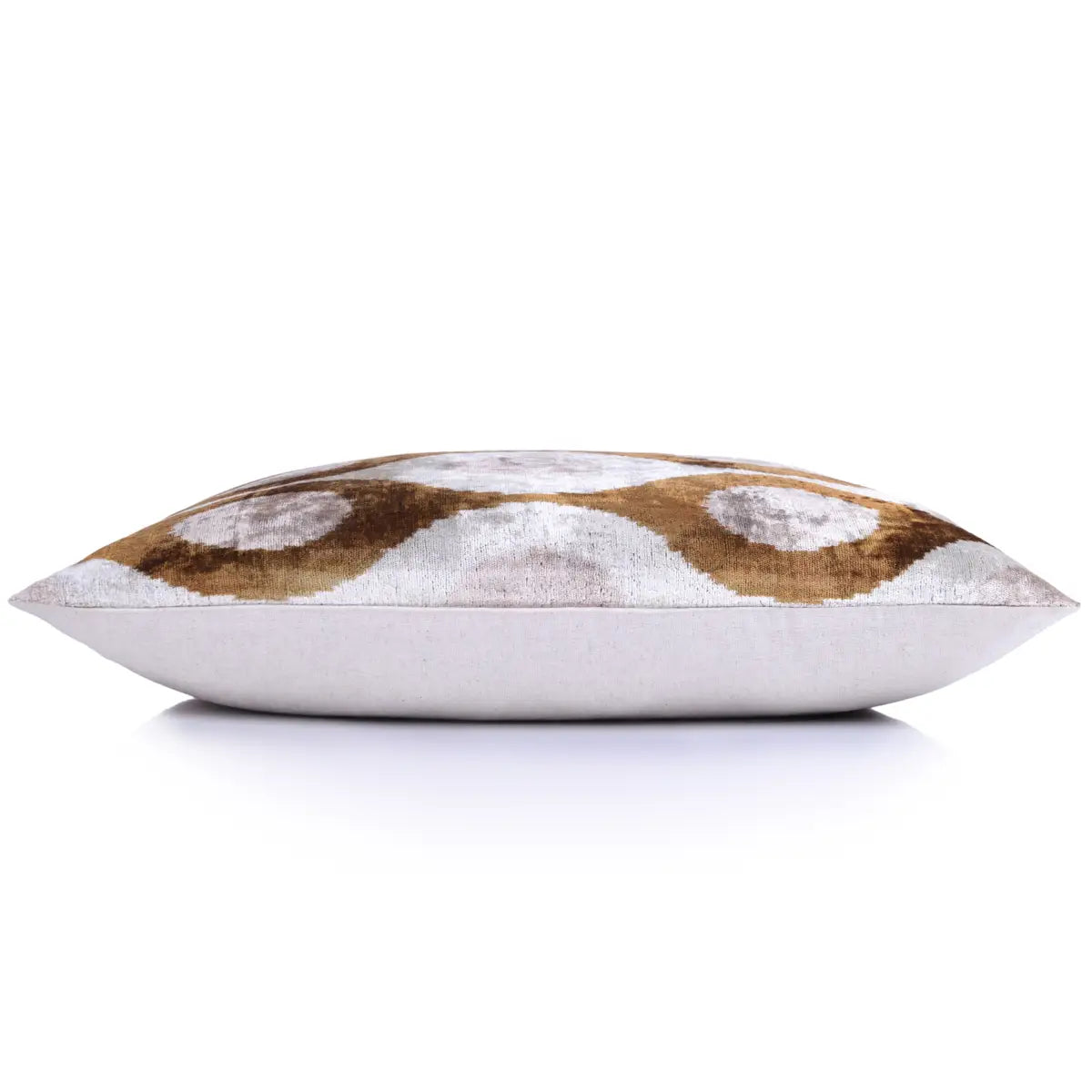Luxury Silk Velvet Pillow - Earth Tones Ikat Lumbar 16x24’’ - Canvello