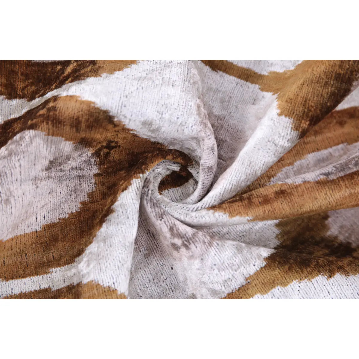 Luxury Silk Velvet Pillow - Earth Tones Ikat Lumbar 16x24’’ - Canvello