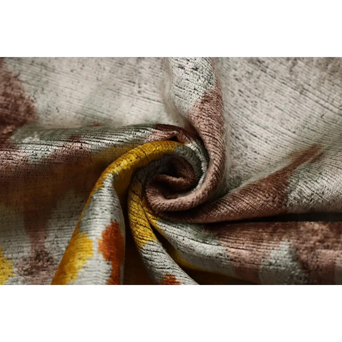 Luxury Handmade Silk Velvet Ikat Pillow 20x20 Inch Organic Vegetable Dyed - Canvello