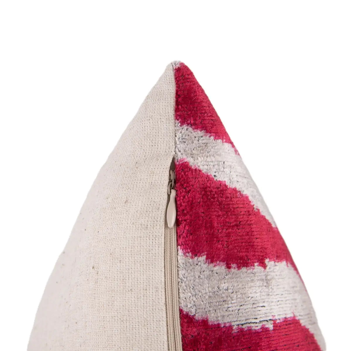 Luxury Silk Velvet Throw Pillow - Pink and White Zebra Lumbar 16x24 - Canvello