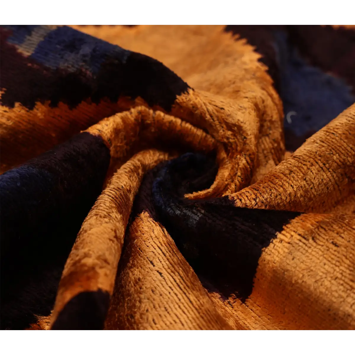 Luxury Handwoven Silk Velvet Ikat Throw Pillow 20x20 Inch - Organic Vegetable Dyed - Canvello