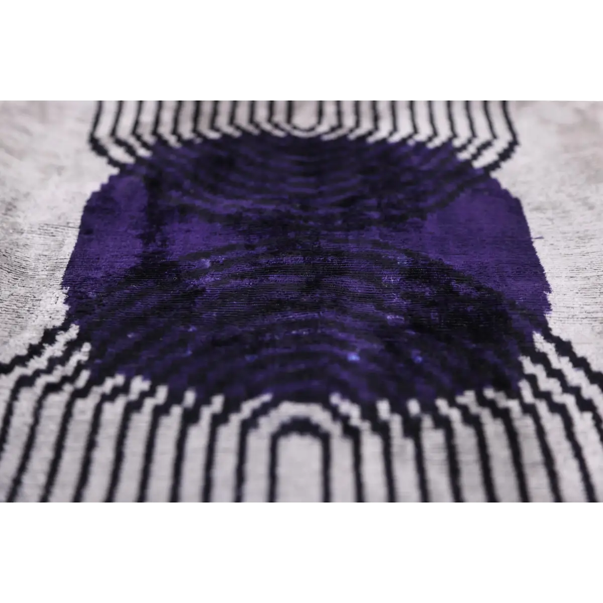 Luxury Purple Silk Velvet Throw Pillow 16x24 – Handmade Modern Geometric Lumbar - Canvello