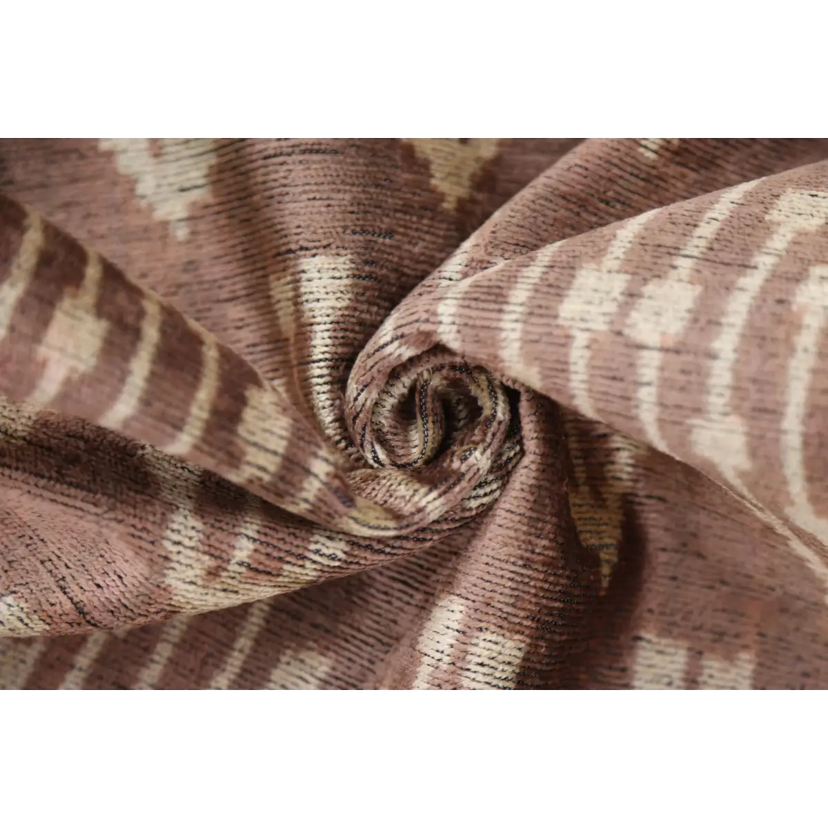 Luxury Silk Velvet Ikat Throw Pillow 16x24 – Taupe & Blush Handmade - Canvello