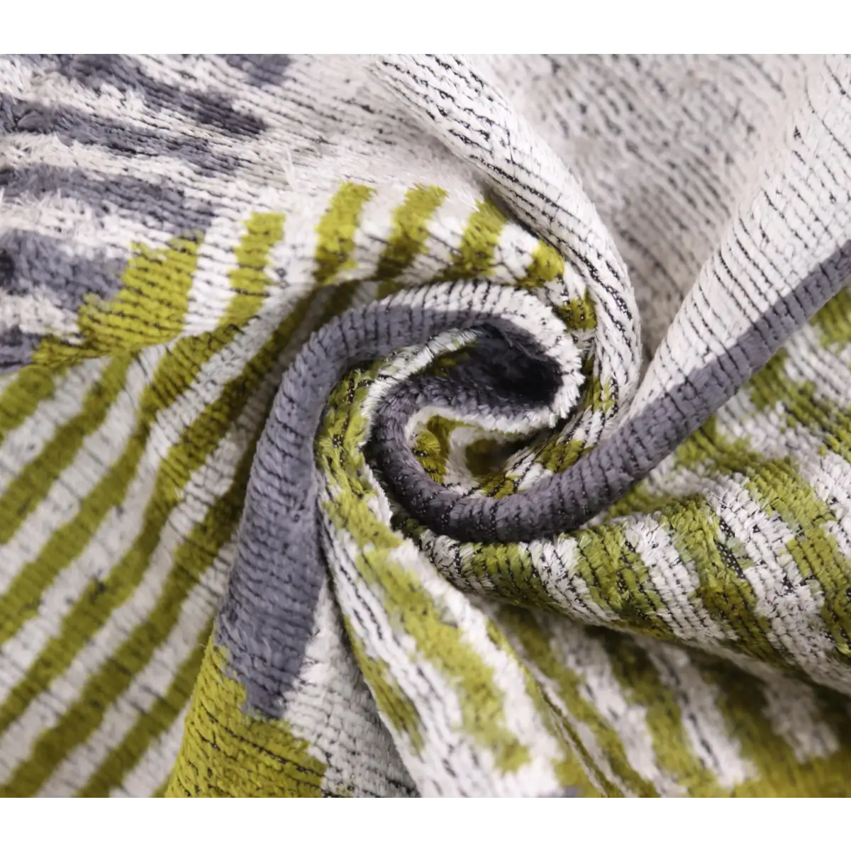 Luxury Silk Velvet Pillow 16x24 – Handmade Green & Gray Geometric Lumbar Cushion - Canvello