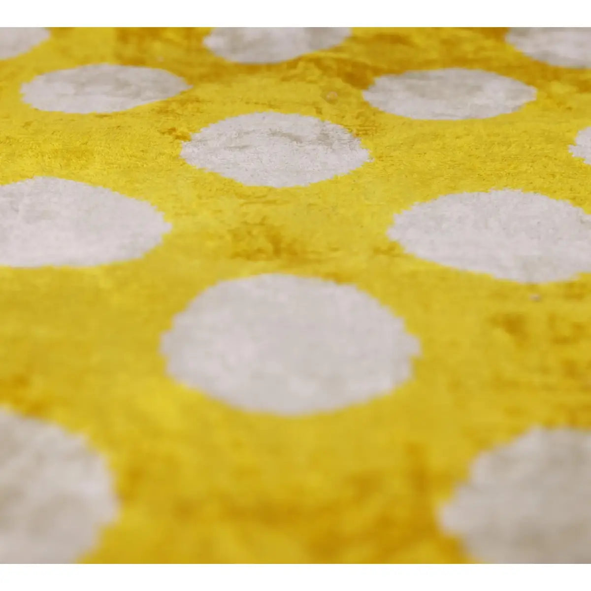 Luxury Silk Velvet Pillow 16x24 – Handmade Yellow Polka Dot Lumbar Cushion - Canvello