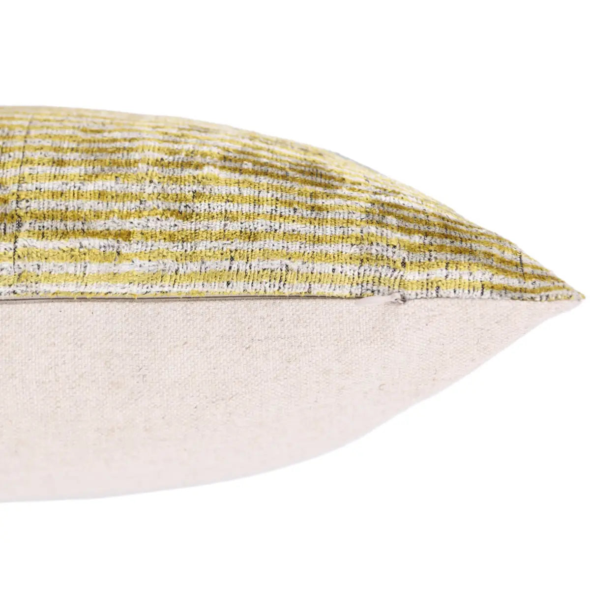 Luxury Silk Velvet Pillow – Handmade Modern Geometric Lumbar Cushion - 16x24 - Yellow & Green - Canvello