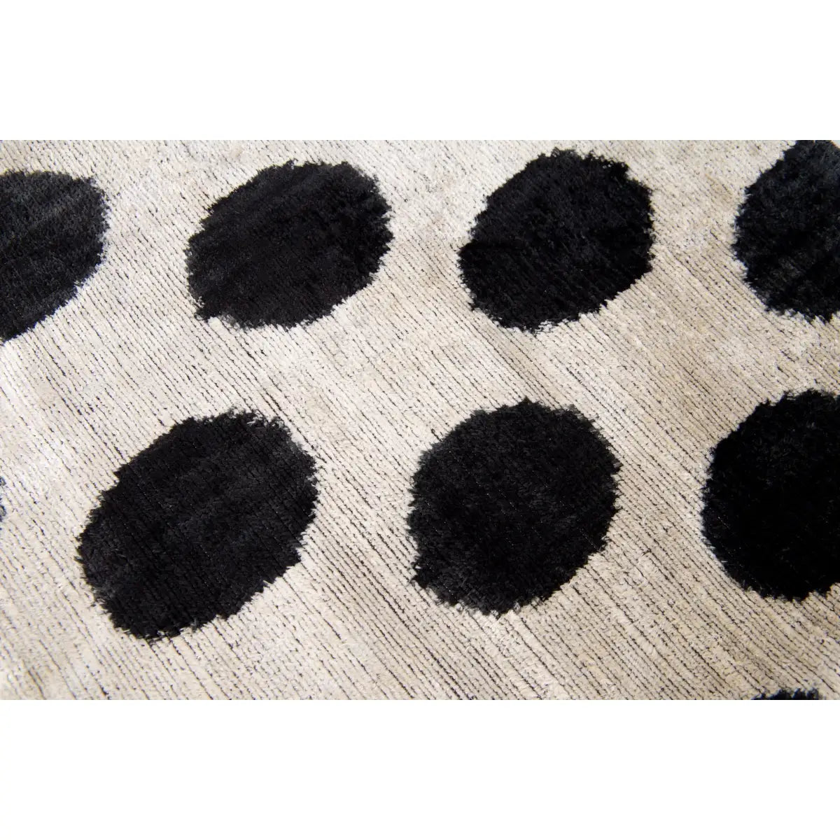 Luxury Silk Velvet Throw Pillow - Black & Ivory Polka Dot Square 16x16’’ - Canvello