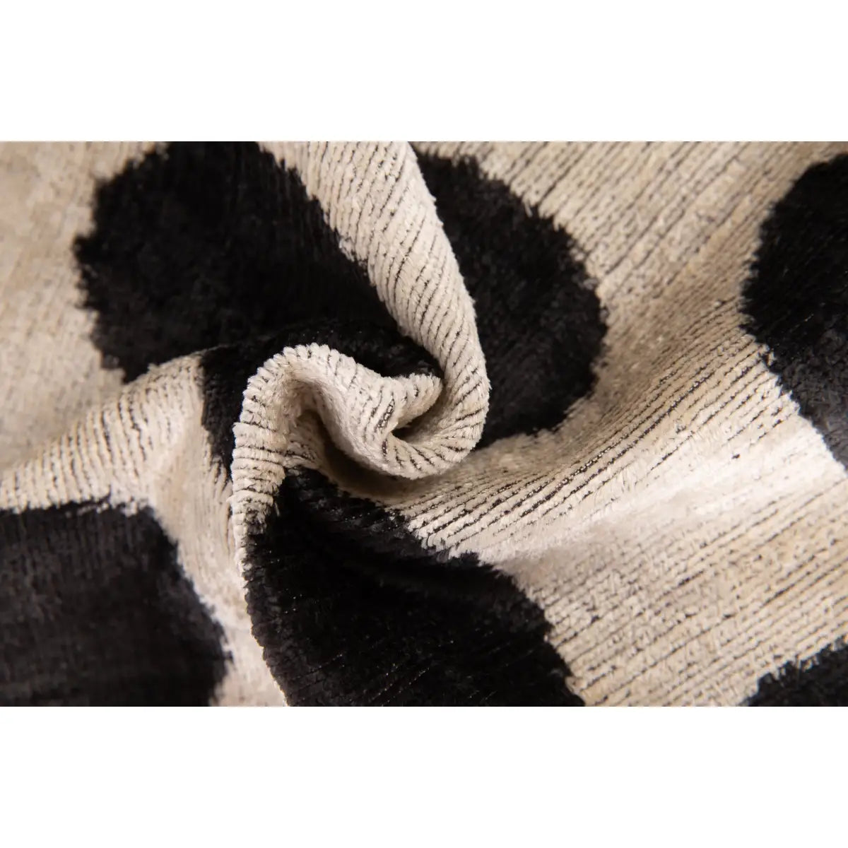 Luxury Silk Velvet Throw Pillow - Black & Ivory Polka Dot Square 16x16’’ - Canvello