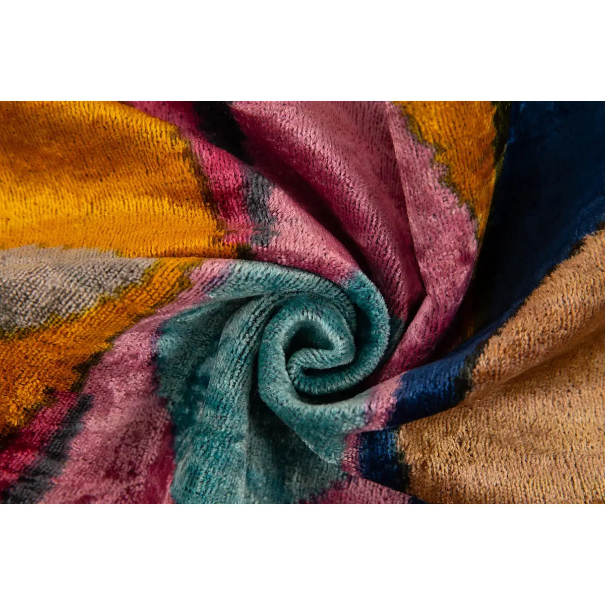Luxury Silk Velvet Throw Pillow - Yellow Teal Pink & Navy MCM Geometric Square 20x20’’ - Canvello