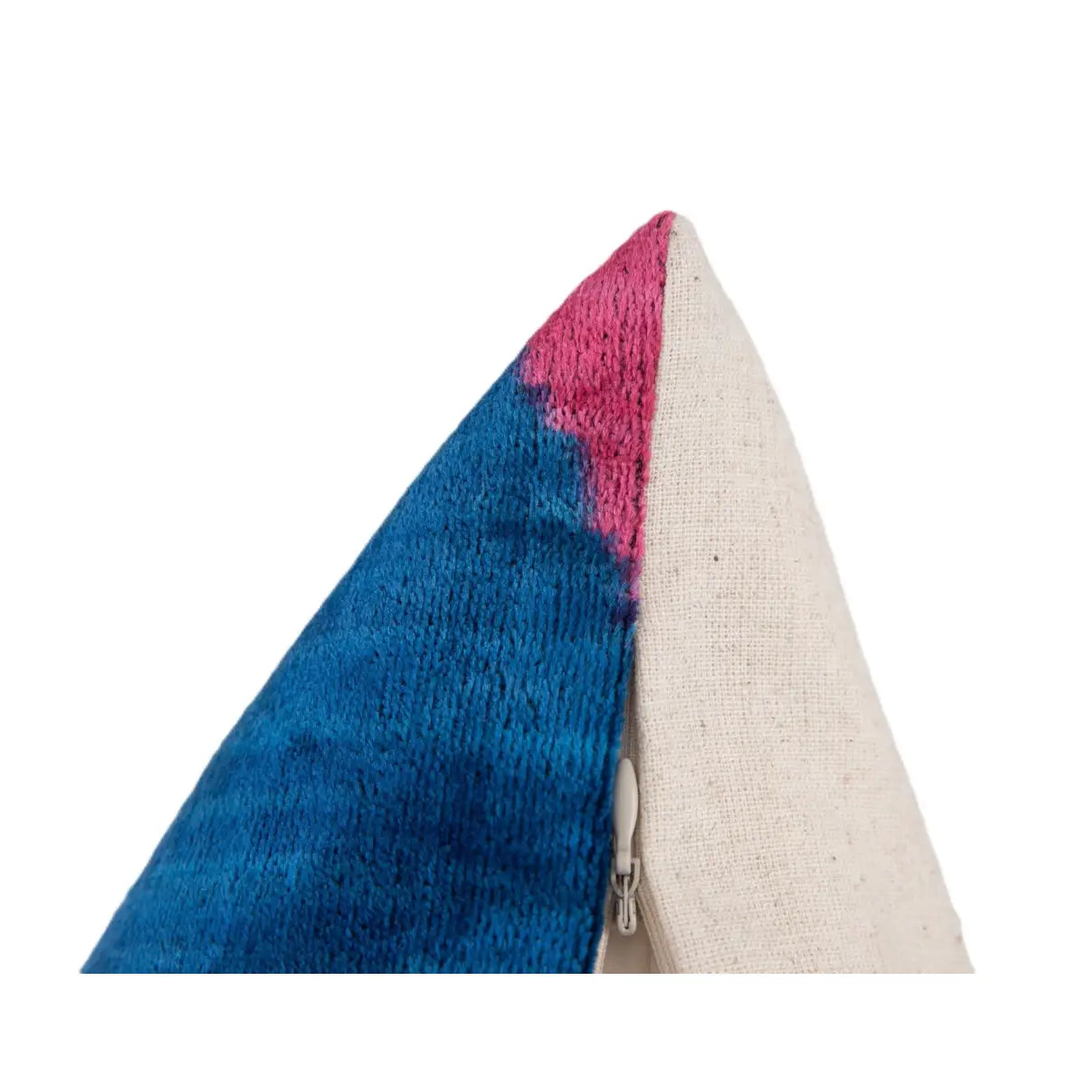 Luxury Silk Velvet Throw Pillow - Yellow Teal Pink & Navy MCM Geometric Square 20x20’’ - Canvello