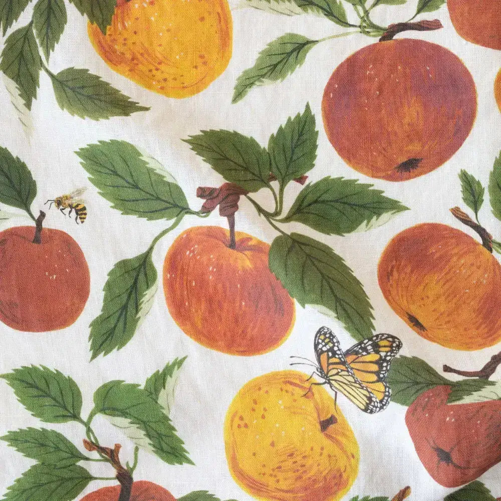 Luxury Tea Towel - Apple Orchard - 100% Linen - Botanica Paper Co.