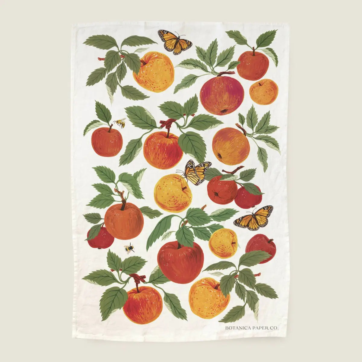 Luxury Tea Towel - Apple Orchard - 100% Linen - Botanica Paper Co.