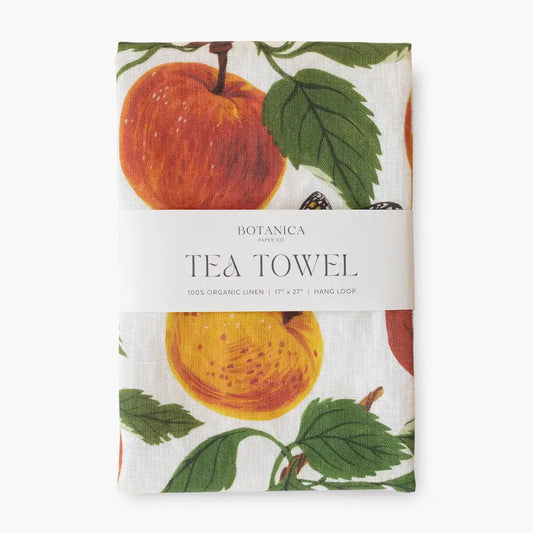 Luxury Tea Towel - Apple Orchard - 100% Linen - Botanica Paper Co.