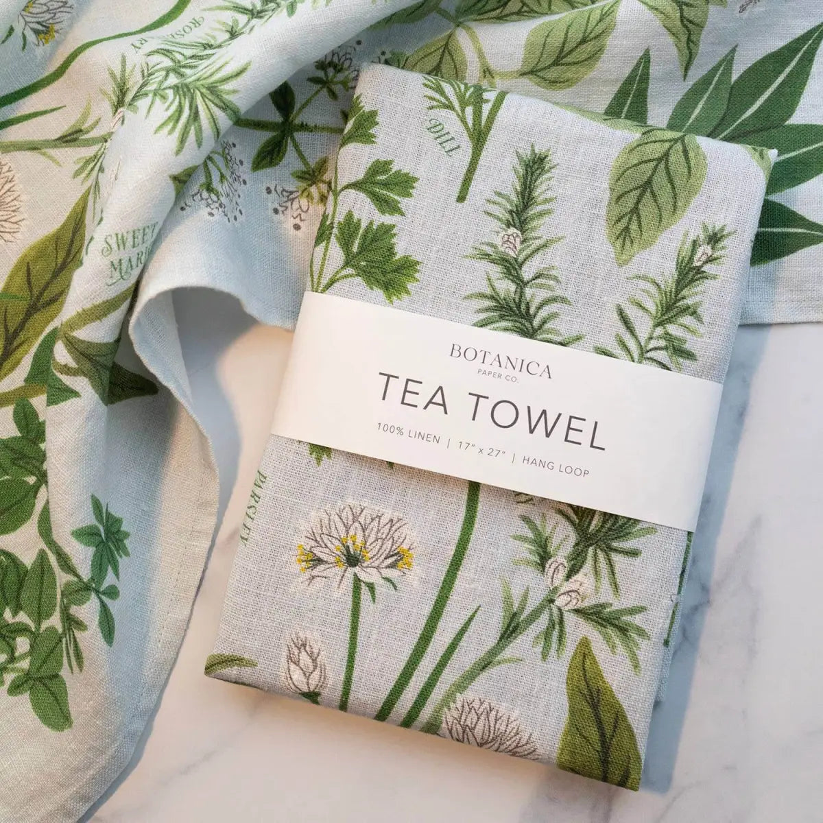 Luxury Tea Towel - Herb Garden - 100% Linen - Botanica Paper Co.