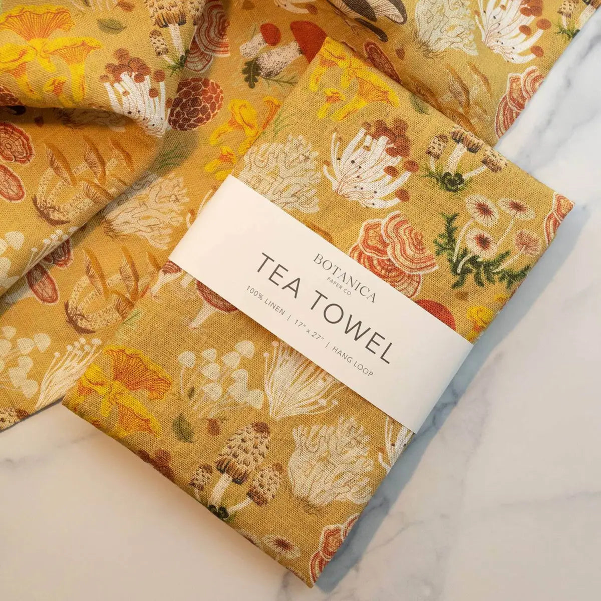 Luxury Tea Towel - Mushrooms - 100% Linen - Botanica Paper Co.