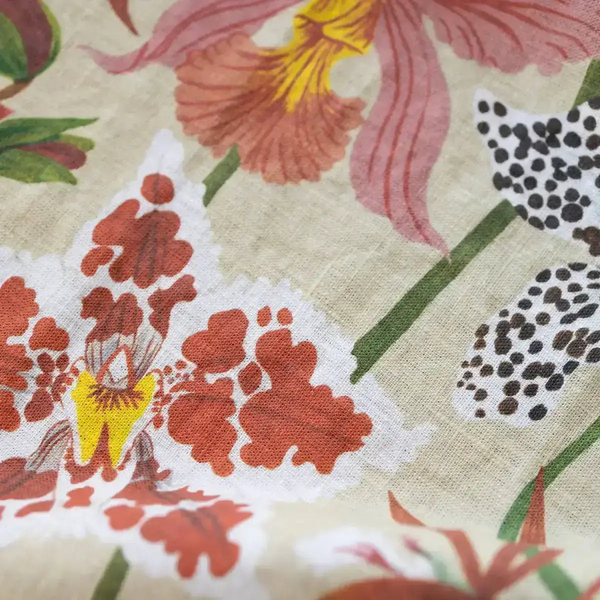 Luxury Tea Towel - Orchids - 100% Linen - Botanica Paper Co.