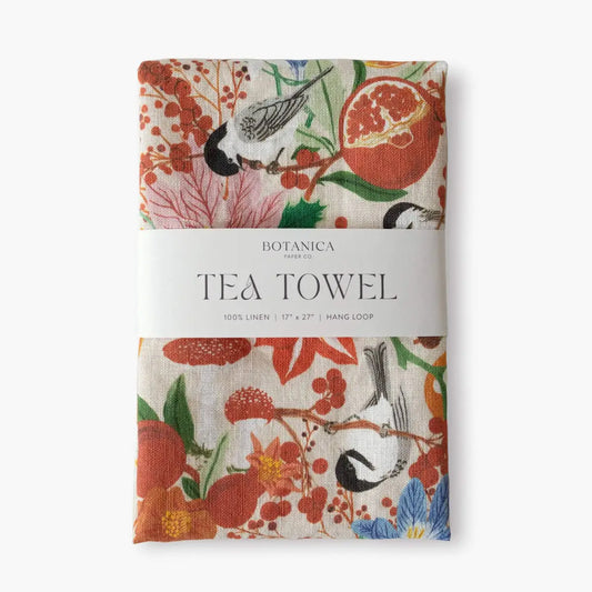 Luxury Tea Towel - Winter - 100% Linen - Botanica Paper Co.