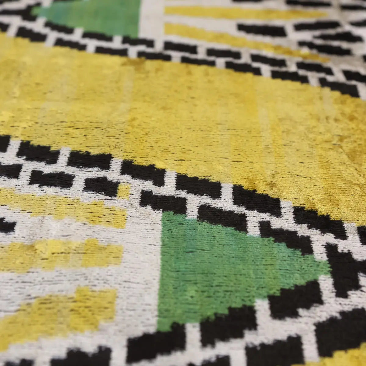 Luxury Yellow Silk Velvet Throw Pillow 16x24 – Handmade Geometric Designer Lumbar - Canvello