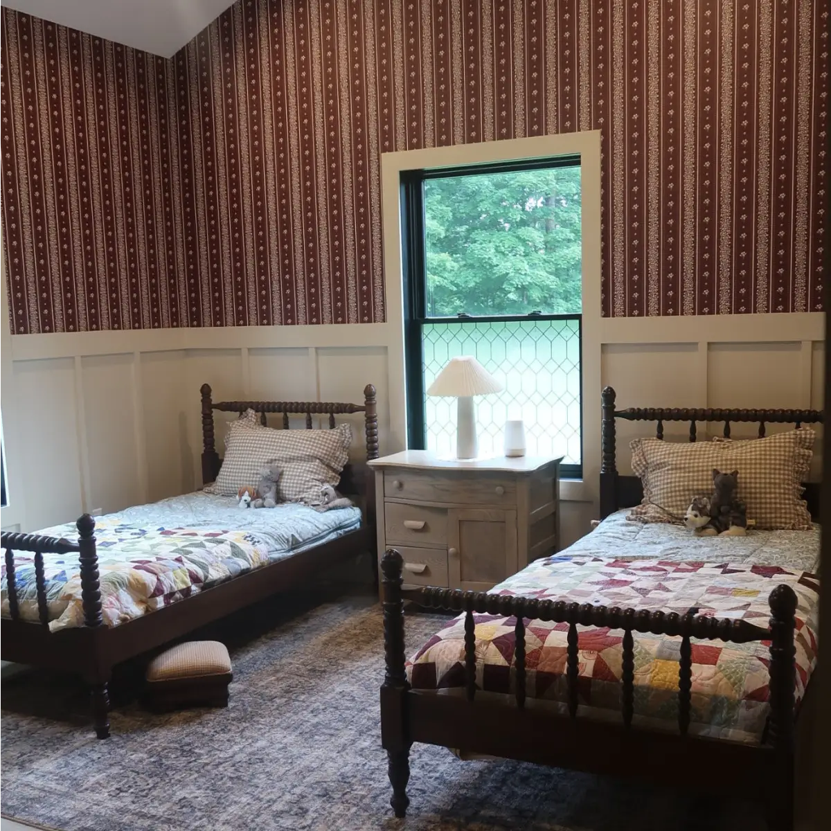 Lyla Wallpaper - Tiny Flower Stripes - by Ali Anni - Loomwell Home Goods