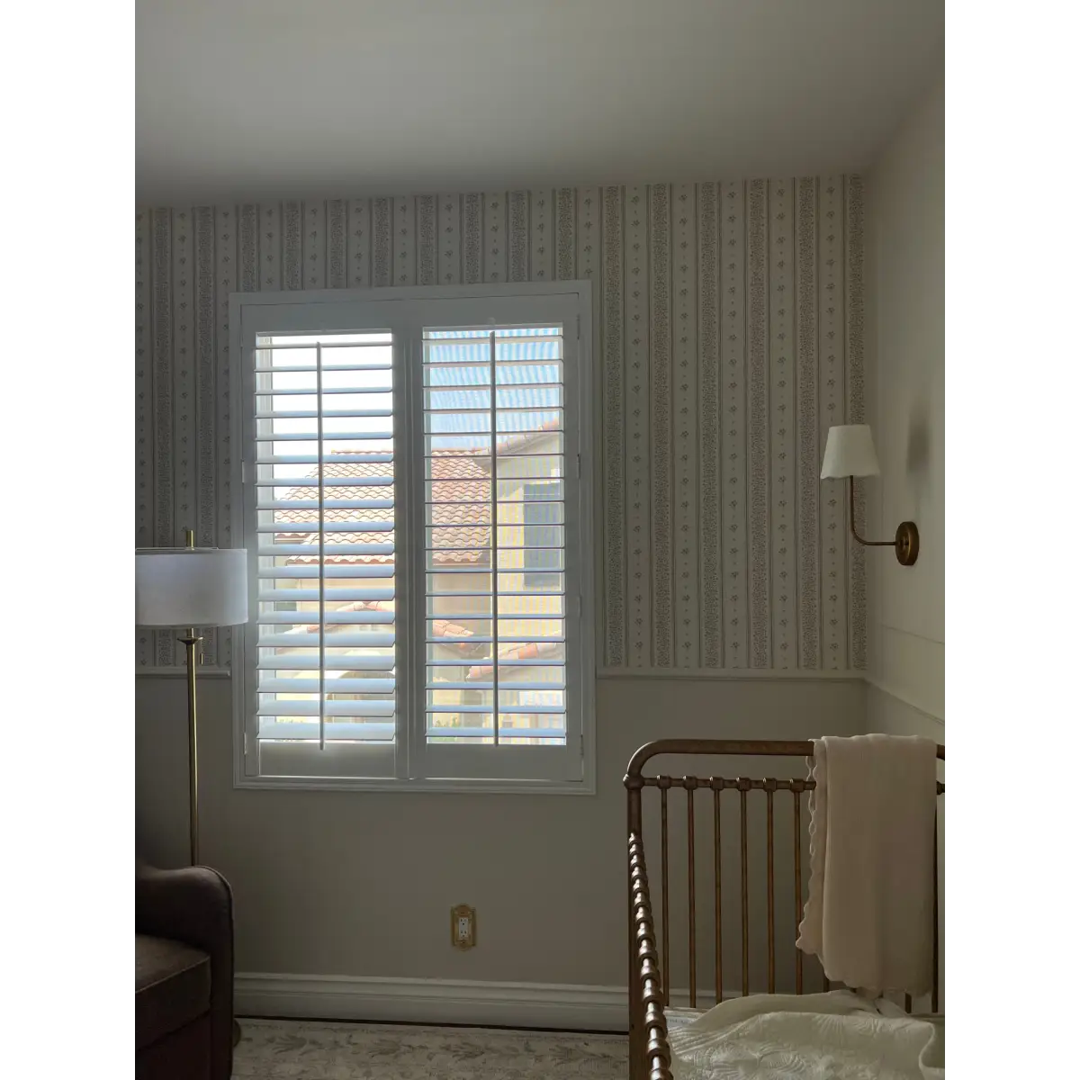 Lyla Wallpaper - Tiny Flower Stripes - by Ali Anni - Loomwell Home Goods