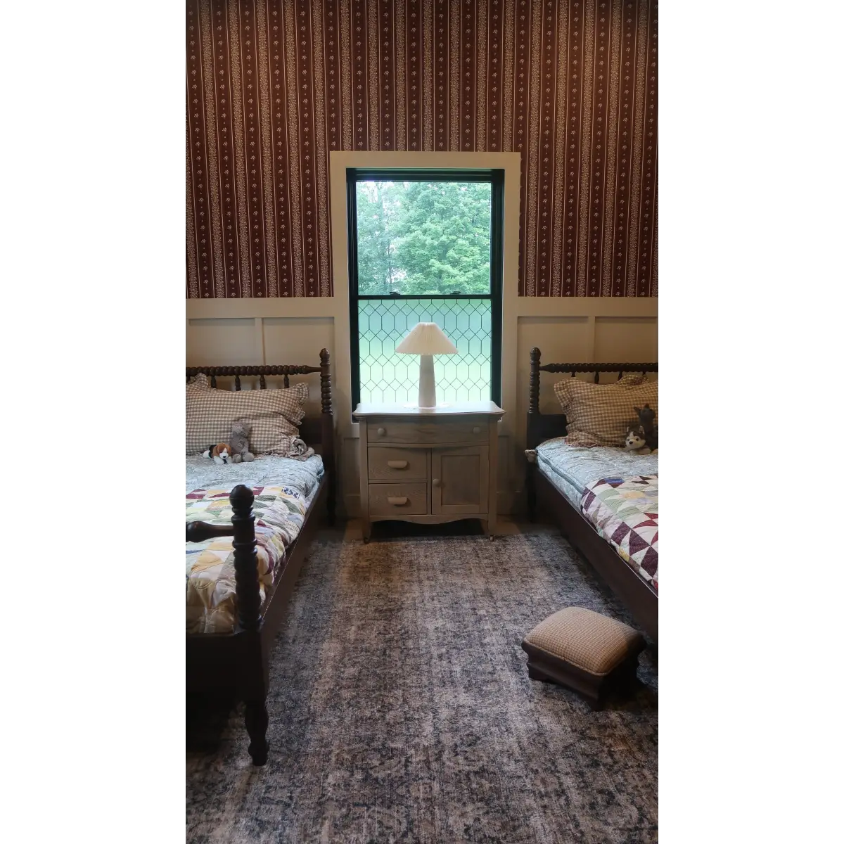 Lyla Wallpaper - Tiny Flower Stripes - by Ali Anni - Loomwell Home Goods