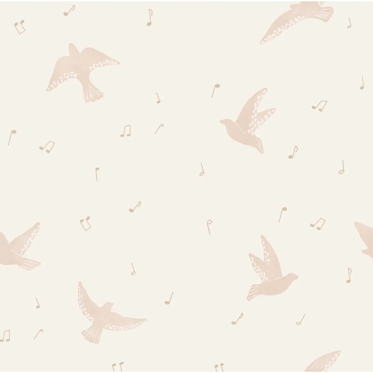 Lyra Wallpaper - Bird Songs - by Christy Beasley - Sample 1 foot by 1 foot / Pink - Loomwell Home Goods