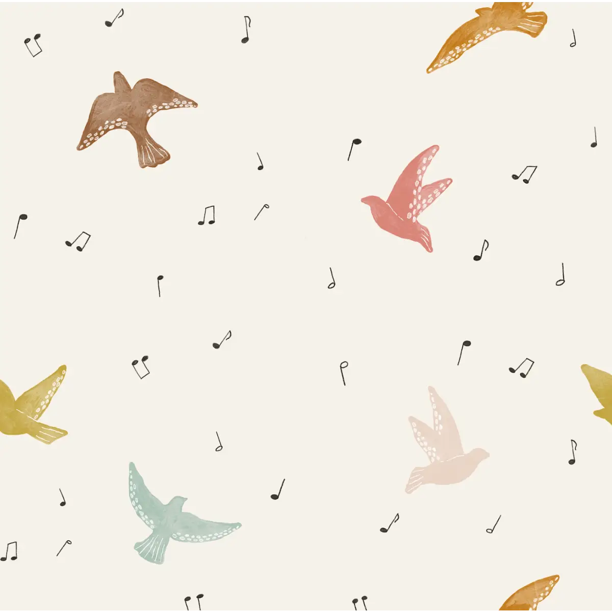Lyra Wallpaper - Bird Songs - by Christy Beasley - Sample 1 foot by 1 foot / Rainbow - Loomwell Home Goods