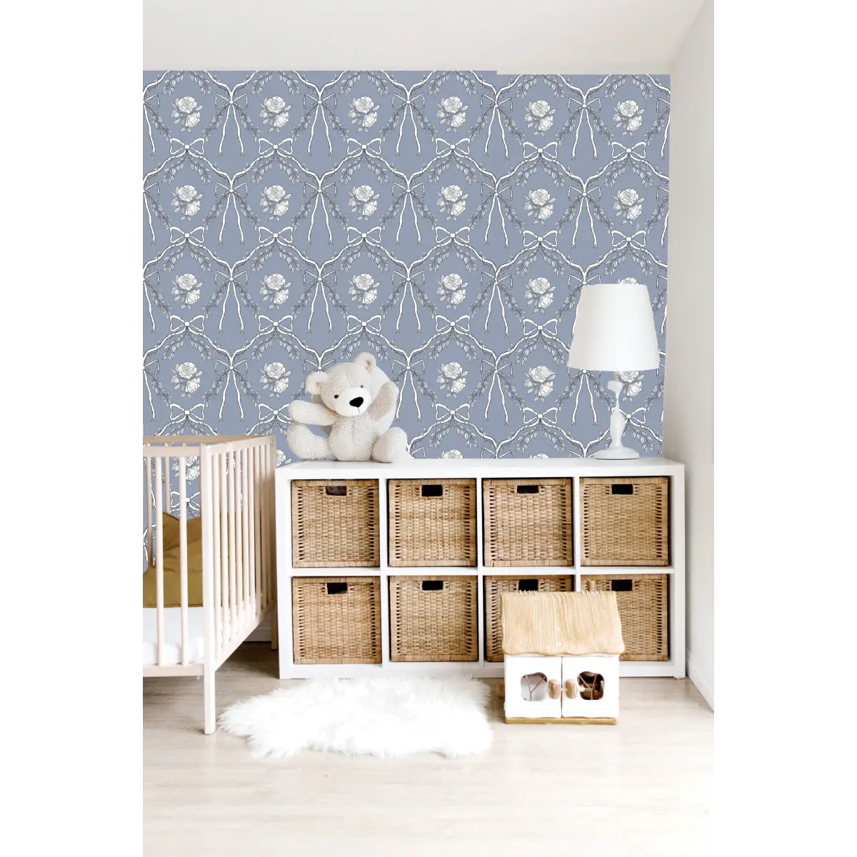 Lysa Wallpaper - Bows and Flowers - by Painted Hawk Design - Loomwell Home Goods