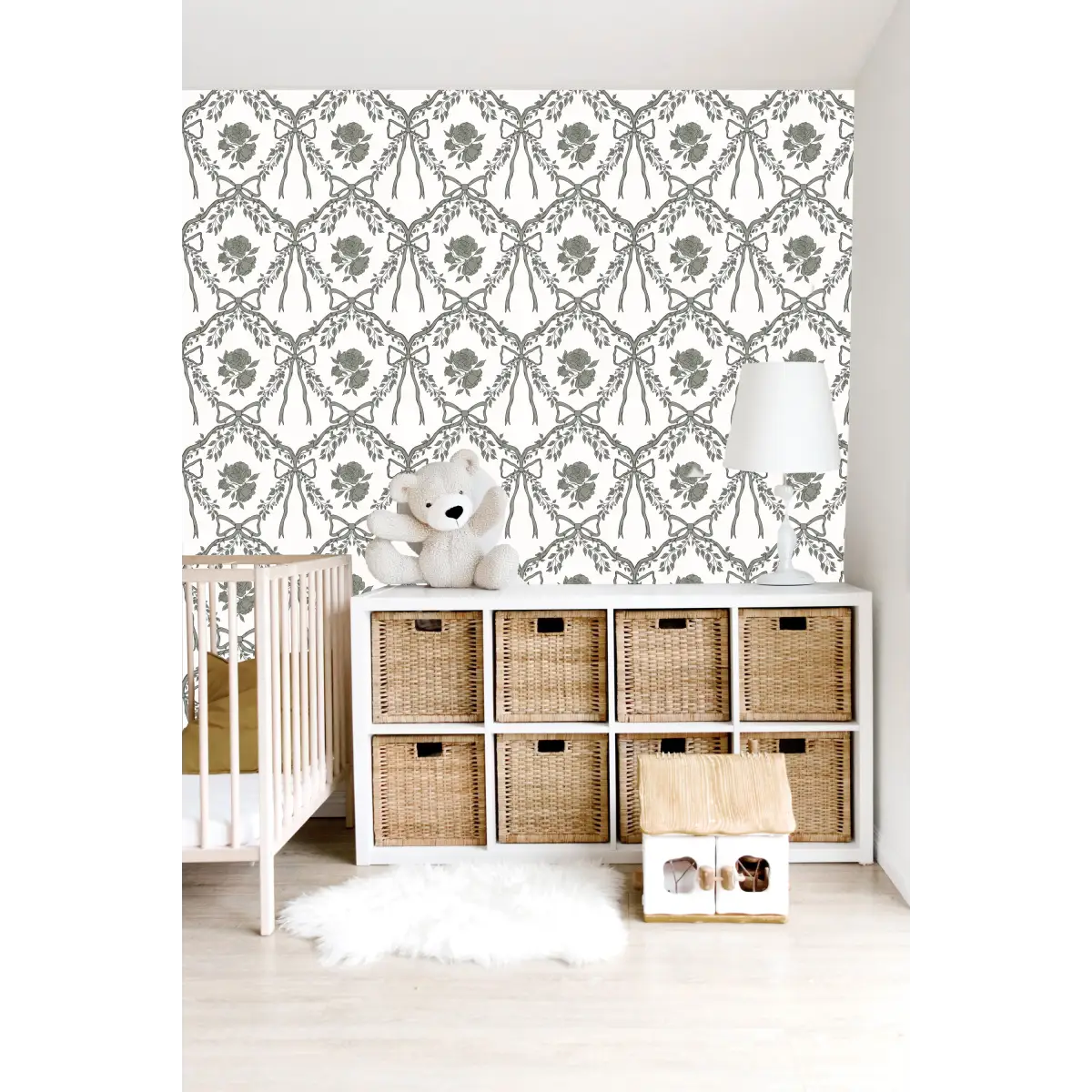 Lysa Wallpaper - Bows and Flowers - by Painted Hawk Design - Loomwell Home Goods