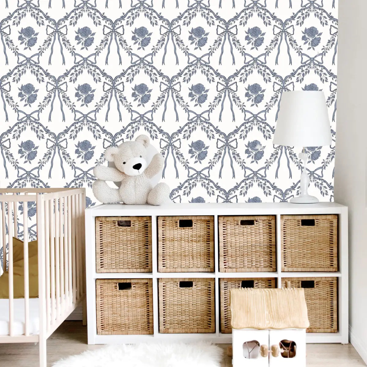 Lysa Wallpaper - Bows and Flowers - by Painted Hawk Design - Loomwell Home Goods