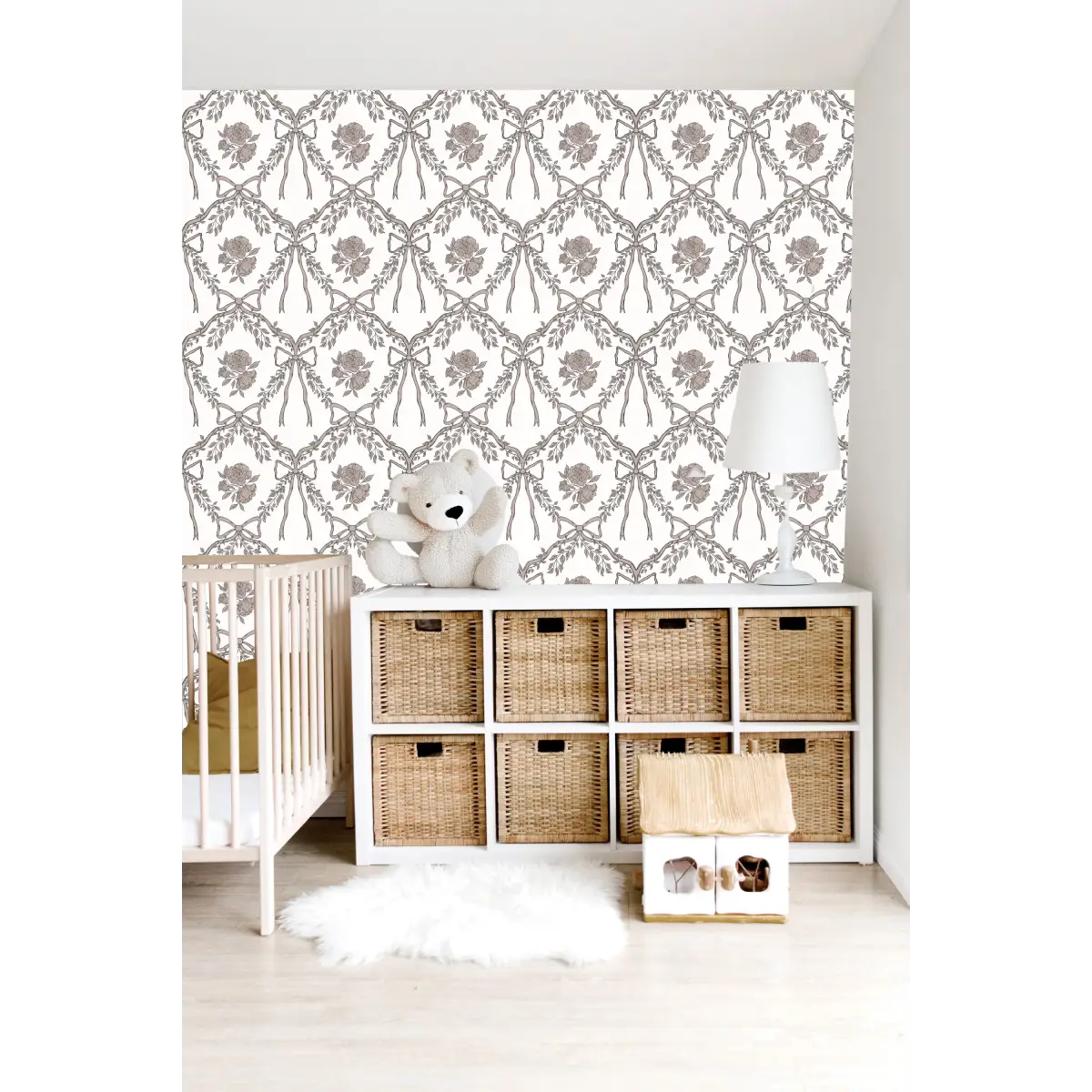 Lysa Wallpaper - Bows and Flowers - by Painted Hawk Design - Loomwell Home Goods