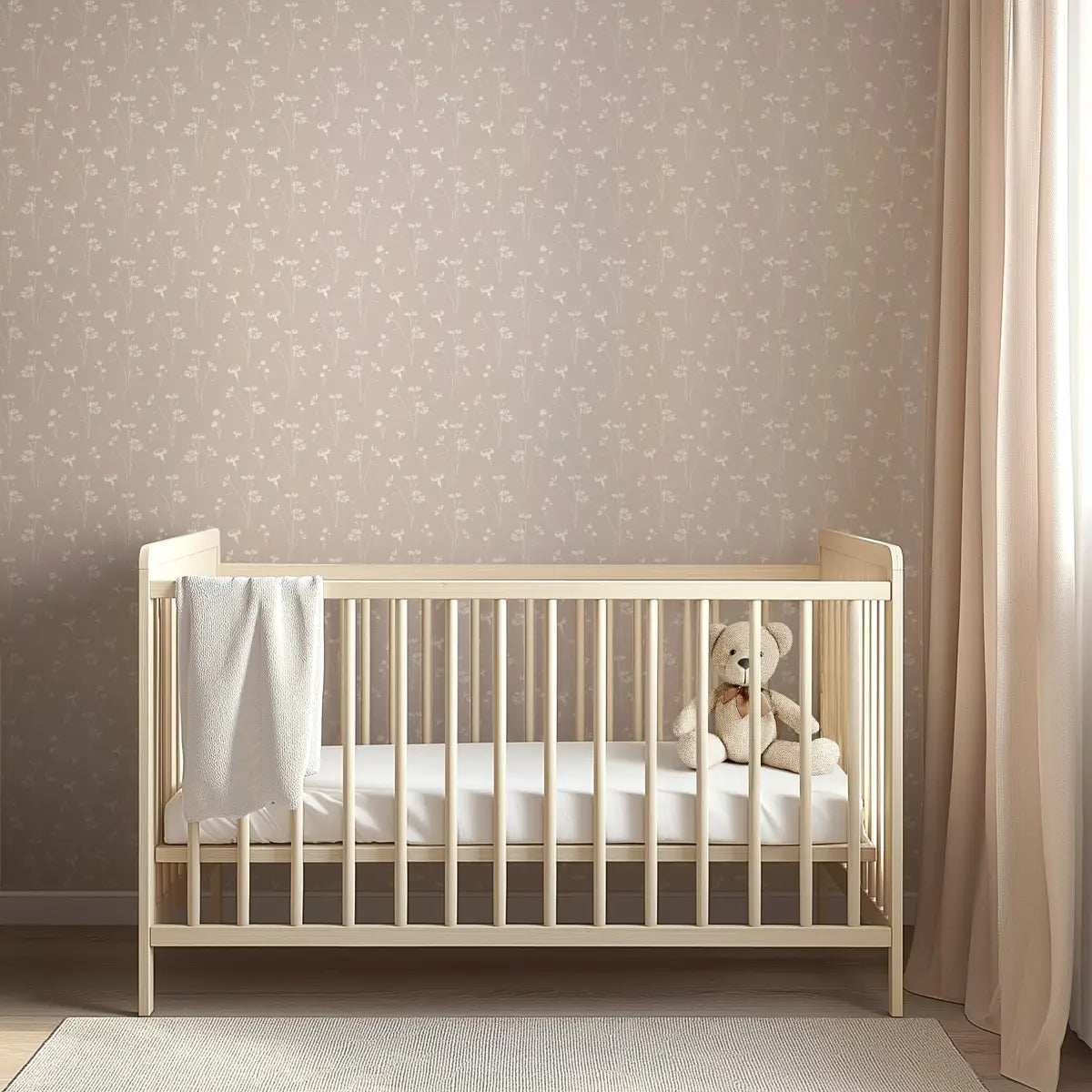Madison Wallpaper - Natural Flower Stems - by Elfi Yang - Loomwell Home Goods