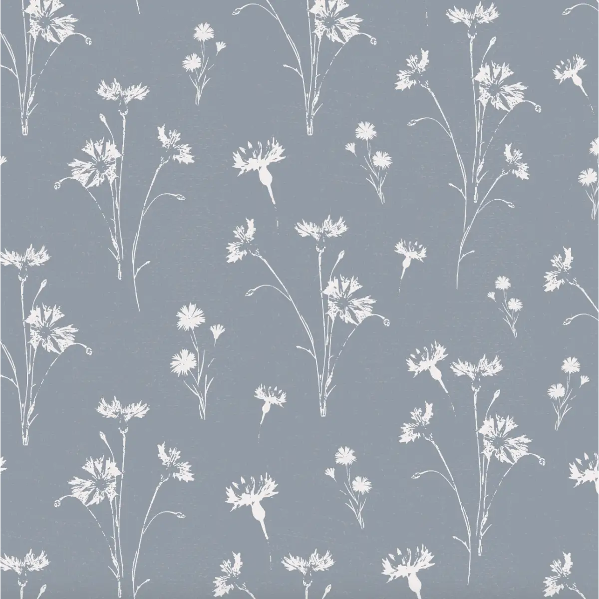 Madison Wallpaper - Natural Flower Stems - by Elfi Yang - Sample 1 foot by 1 foot / Blue / Large Scale - Loomwell Home