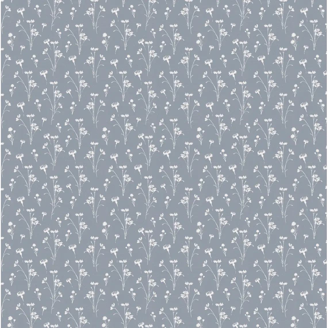 Madison Wallpaper - Natural Flower Stems - by Elfi Yang - Sample 1 foot by 1 foot / Blue / Small Scale - Loomwell Home