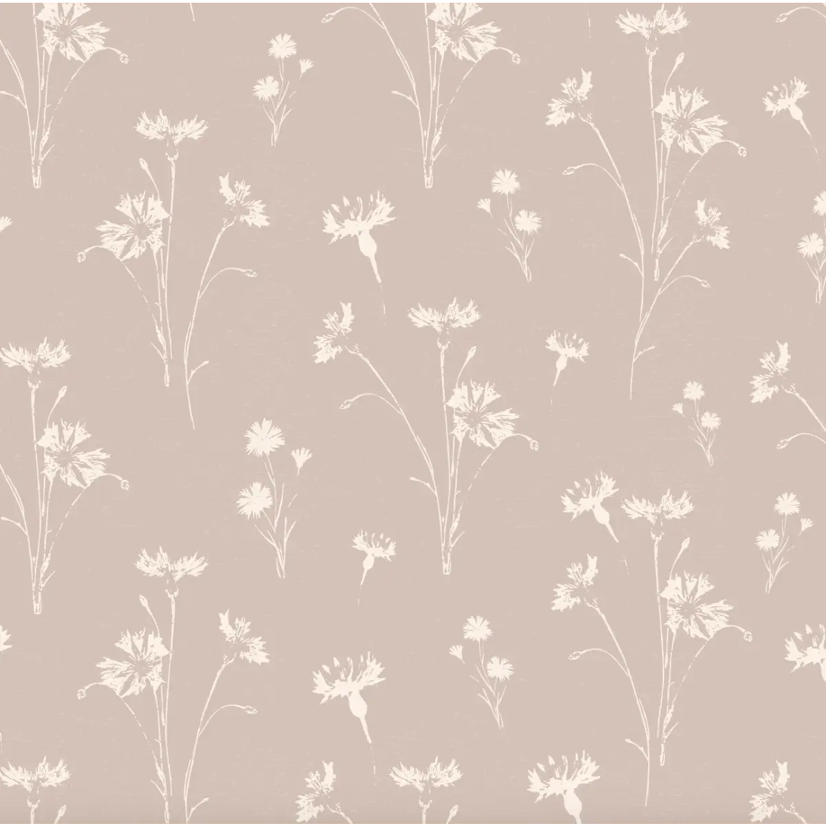 Madison Wallpaper - Natural Flower Stems - by Elfi Yang - Sample 1 foot by 1 foot / Dark Neutral / Large Scale