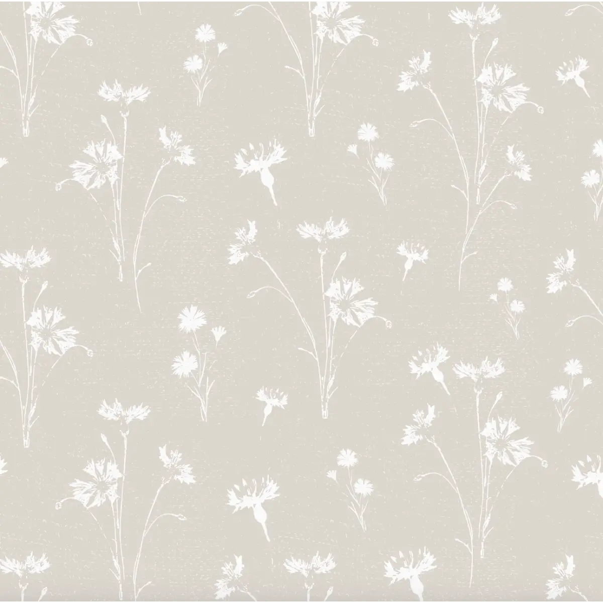 Madison Wallpaper - Natural Flower Stems - by Elfi Yang - Sample 1 foot by 1 foot / Light Neutral / Large Scale