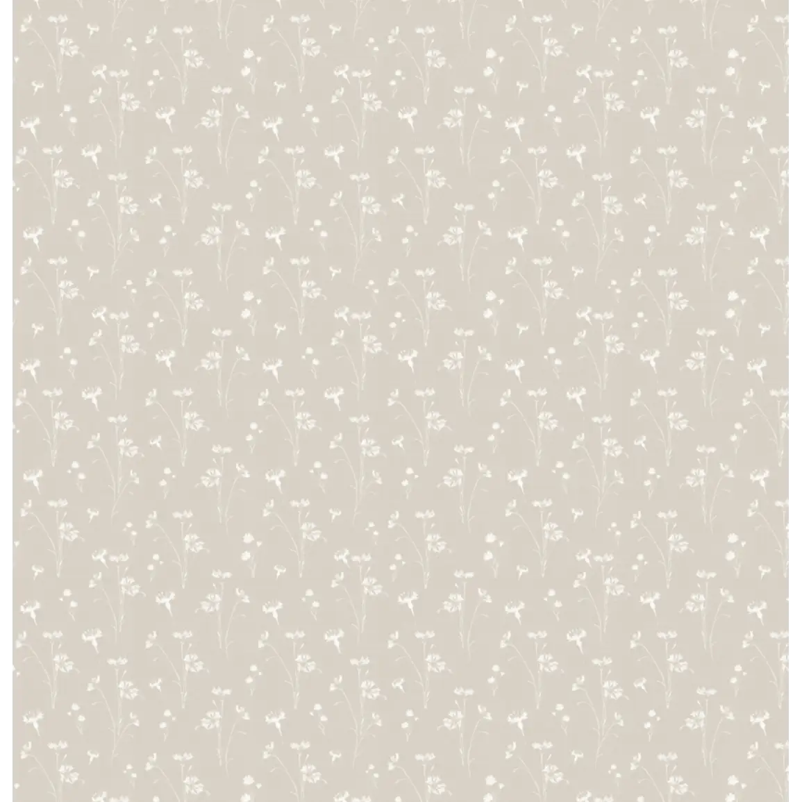 Madison Wallpaper - Natural Flower Stems - by Elfi Yang - Sample 1 foot by 1 foot / Light Neutral / Small Scale