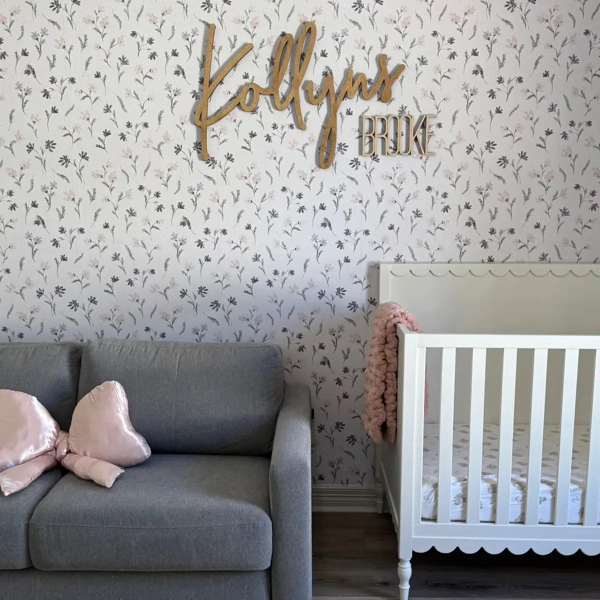Mae Wallpaper - Plum Flower Scatter - by Lisee Ree Designs - Loomwell Home Goods