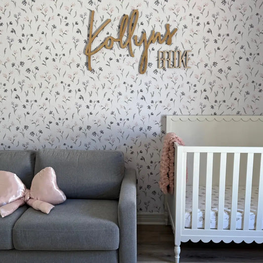 Mae Wallpaper - Plum Flower Scatter - by Lisee Ree Designs - Loomwell Home Goods